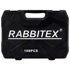 Набор инструментов для автомобиля, 108 предметов, пластиковый кейс, RABBITEX (РАББИТЕКС), 671339 - фото 12