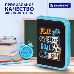 Пенал BRAUBERG с наполнением, 1 отделение, 1 откидная планка, 24 предмета, 21х14 см, "Play sleep repeat", 272353 Пенал BRAUBERG с наполнением, 1 отделение, 1 откидная планка, 24 предмета, 21х14 см, "Play sleep repeat", 272353 - фото 15