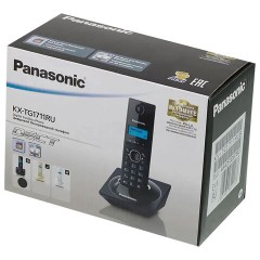 Радиотелефон PANASONIC KX-TG1711RUB, память на 50 номеров, АОН, повтор, часы/будильник, чёрный - фото 5