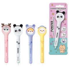 Корректирующая лента FUNSTER (ФАНСТЕР) "Милые зверята", 5 мм x 6 м, ассорти, в блистере, 273982