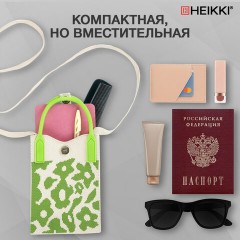 Сумочка-органайзер повседневная HEIKKI KNIT (ХЕЙКИ) кросс боди, вязаная, 17х12х5 см, "Flowers", 273797 - фото 9