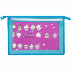 Папка для труда BRAUBERG А4, 2 отделения, пластик, молния сверху, органайзер, "Cup Cakes", 229134 Папка для труда BRAUBERG А4, 2 отделения, пластик, молния сверху, органайзер, "Cup Cakes", 229134 - фото 2