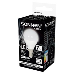 Лампа светодиодная SONNEN EXTRA, 7 (60) Вт, E14, шар, нейтральный белый, 30000 ч, LED G45-7W-4000-Е14, 457908 - фото 3