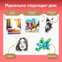 Бумага для пастели АБРАЗИВНАЯ А3 в папке, 20 листов, 5 цветов, 240 г/м2, BRAUBERG ART, 117764 - фото 6