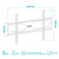 Кронштейн-крепление для ТВ настенный KROMAX STAR-11, VESA 75-600/400, 32-65", 0 степеней свободы, до 50 кг, серый, 20159 Кронштейн-крепление для ТВ настенный KROMAX STAR-11, VESA 75-600/400, 32-65", 0 степеней свободы, до 50 кг, серый, 20159 - фото 9