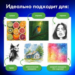Бумага для гуаши и акрила А4 10 л., 235 г/м2, 210х297 мм, в папке, BRAUBERG ART CLASSIC, "Кот-музыкант", 117731 - фото 11