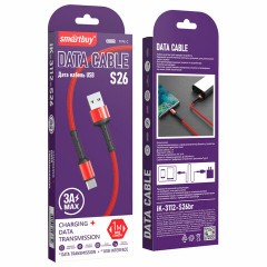 Кабель S26 USB – Type-C, 1 м, 3 А, SMARTBUY, для зарядки и передачи данных, красный, 93652, iK-3112-S26r Кабель S26 USB – Type-C, 1 м, 3 А, SMARTBUY, для зарядки и передачи данных, красный, 93652, iK-3112-S26r - фото 2