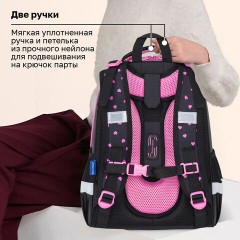 Ранец BRAUBERG SHINY, 2 отделения, с брелоком, "Улыбающийся котик", 38х28х14 см, 272040 - фото 16
