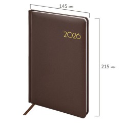 Еженедельник датированный 2026, А5, 145х215 мм, BRAUBERG "Select", балакрон, коричневый, 117183 - фото 2