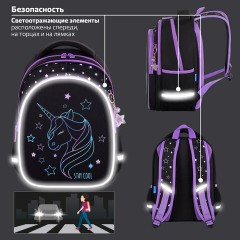 Рюкзак BRAUBERG OPTIMA, 2 отделения, с брелоком, "Radiant unicorn", 36х27х18 см, 273157 - фото 16