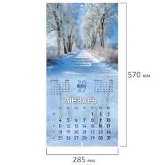 Календарь настенный перекидной 2027 г., BRAUBERG, 12 листов, 28,5х57 см, "Времена года", 118416 - фото 4