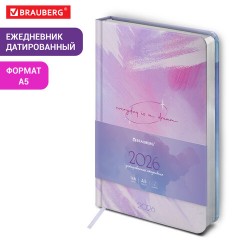 Ежедневник датированный 2026 А5 138x213 мм, BRAUBERG "Vista", под кожу твердый, "Pastel", 117458 - фото 14
