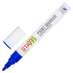 Маркер-краска лаковый (paint marker) 2-4 мм, СИНИЙ, НИТРО-ОСНОВА, STAFF PROFIT, для любых поверхностей, 152581 - фото 2