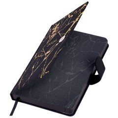 Ежедневник датированный 2026 А5 138x213 мм, BRAUBERG "Goldy", под кожу, цветной срез, черный, 117470 - фото 4