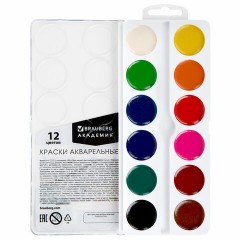 Краски акварельные BRAUBERG 12 цветов "АКАДЕМИЯ КЛАССИЧЕСКАЯ", медовые, круглые кюветы, 192554 Краски акварельные BRAUBERG 12 цветов "АКАДЕМИЯ КЛАССИЧЕСКАЯ", медовые, круглые кюветы, 192554 - фото 3
