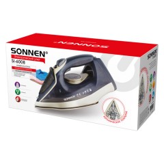 Утюг паровой SONNEN SI-6008, 2200 Вт, керамическое покрытие, антикапля, серебристый/золотой, 456998 - фото 10