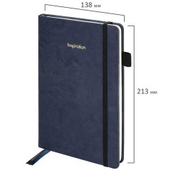 Блокнот А5 138x213 мм, BRAUBERG "Velvet", резинка, держатель, 80 л., клетка, синий, 116239 Блокнот А5 138x213 мм, BRAUBERG "Velvet", резинка, держатель, 80 л., клетка, синий, 116239 - фото 2