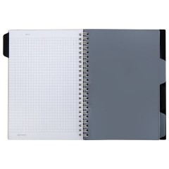 Тетрадь обложка пластик, А5 80 л., гребень, 4 разделителя, клетка, BRAUBERG, бежевый, 405366 - фото 9