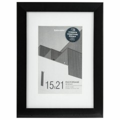 Рамка 15х21 см с паспарту 10х15 см небьющаяся, багет 20 мм, пластик, BRAUBERG "New Age", черная, 391273 - фото 9