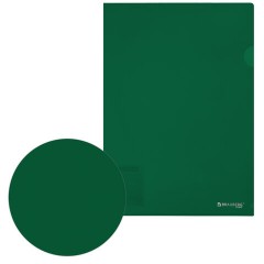 Папка-уголок жесткая, непрозрачная (тонированная), А4, BRAUBERG UNIVERSAL, зеленая, 0,18 мм, 273057 - фото 6