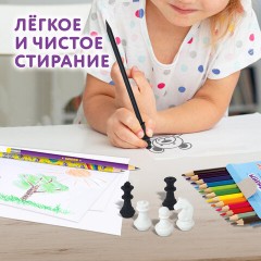 Ластики фигурные ЮНЛАНДИЯ "Шахматы" НАБОР 6 шт., черно-белые, 229593. - фото 15