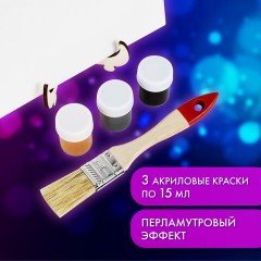 Набор отпечатки рук: холст 18х24 см, перламутр 3 цвета, кисть + сертификат и подставка В ПОДАРОК! BRAUBERG HOBBY, 192528 - фото 10