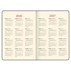 Еженедельник датированный 2026, БОЛЬШОЙ ФОРМАТ 210х297 мм, А4, BRAUBERG "Imperial", под кожу, коричневый, 117156 - фото 7