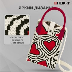 Сумочка-органайзер повседневная HEIKKI KNIT (ХЕЙКИ) кросс боди, вязаная, 17х12х5 см, "Red and black", 273796 - фото 12
