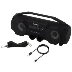 Колонка портативная с подсветкой SONNEN B306, 12 Вт, Bluetooth, FM-тюнер, microSD, MP3-плеер, черная, 513479 Колонка портативная с подсветкой SONNEN B306, 12 Вт, Bluetooth, FM-тюнер, microSD, MP3-плеер, черная, 513479 - фото 5