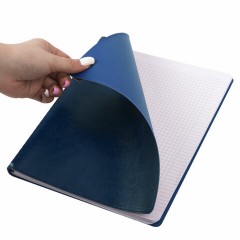 Тетрадь БОЛЬШОЙ ФОРМАТ (200x252 мм) В5, BRAUBERG "Office PRO", под кожу, гребень, клетка, 80 л., синий, 111048 Тетрадь БОЛЬШОЙ ФОРМАТ (200x252 мм) В5, BRAUBERG "Office PRO", под кожу, гребень, клетка, 80 л., синий, 111048 - фото 3