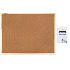 Доска пробковая для объявлений 90х120 см, деревянная рамка, BRAUBERG Wood, 238312 - фото 7