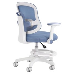Кресло детское с подставкой для ног BRABIX KIDS "MG-215", сетка/ткань TW, голубое, 533312 - фото 4