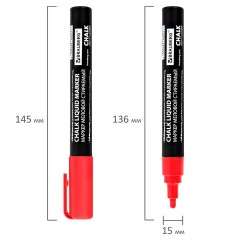 Маркер меловой CHALK LIQUID MARKER, КРАСНЫЙ, 3 мм, стираемый, BRAUBERG "CHALK", 152589 - фото 8