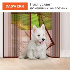 Москитная сетка дверная на магнитах 100х210 см, антимоскитная, коричневая, DASWERK (ДАСВЕРК), 607986 - фото 10
