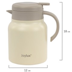 Чайник-термос 1 л JOYLUX (ДЖОЙЛЮКС) COFFEE BREAK, нержавеющая сталь SUS304, заварник/сито, бежевый матовый, 700329 - фото 7